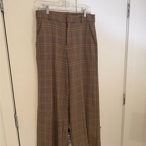 GAP PLAID NEUTRAL WORK TROUSERS